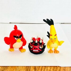 Angry Birds Micro Figures Lot(3) Red Bird Chuck & Star Wars Telepod Read 1.5in